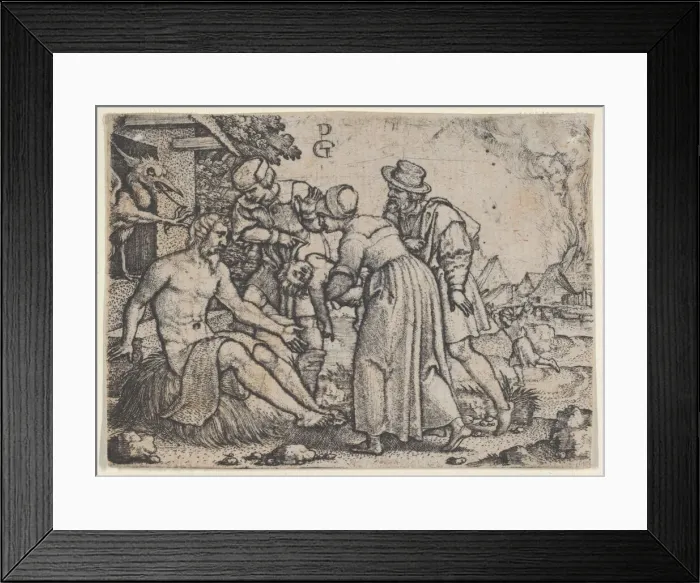 Framed Print : The Persecution of Job. Creator: Georg Pencz Framed Print : The Persecution of Job. Creator: Georg Pencz