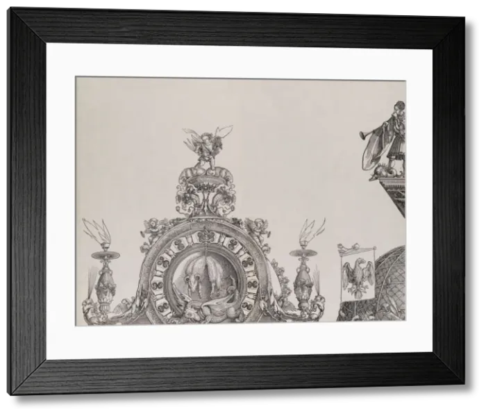 Framed Print : The Pinnacle of the Left Portal; and a Trumpeter and Standard from the Cupola of Framed Print : The Pinnacle of the Left Portal; and a Trumpeter and Standard from the Cupola of
