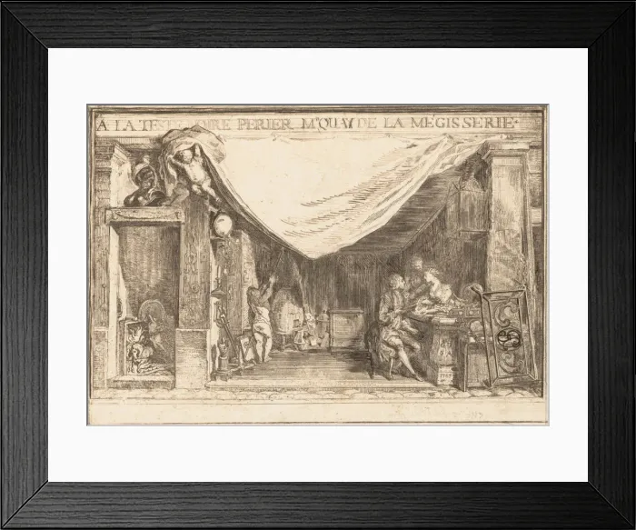 Framed Print : The Shop of M. Perier, Ironwork Merchant, 1767. Creator: Gabriel de Saint-Aubin Framed Print : The Shop of M. Perier, Ironwork Merchant, 1767. Creator: Gabriel de Saint-Aubin