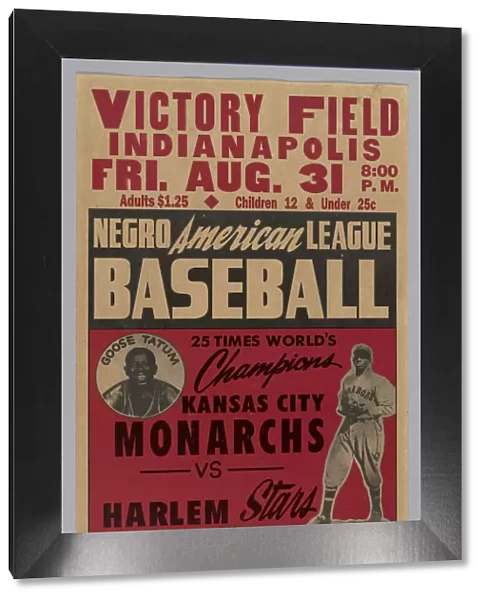 Poster advertising a game between the Kansas City Monarchs and the Harlem Stars, 1945