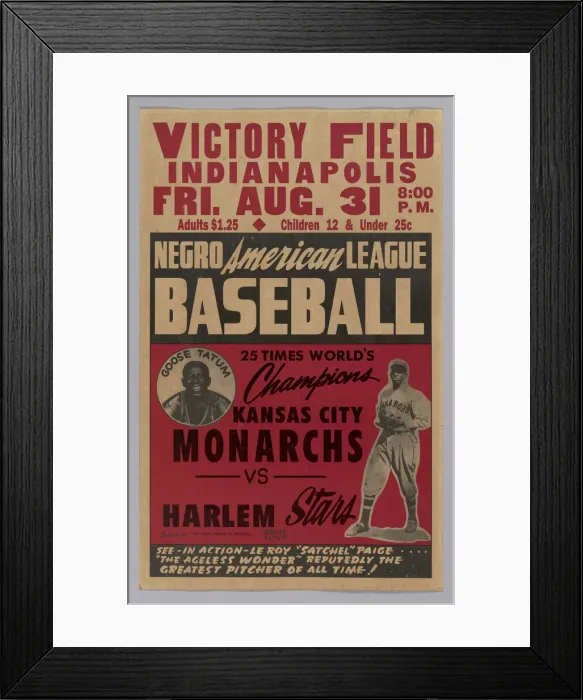 Framed Print : Poster advertising a game between the Kansas City Monarchs and the Harlem Stars, 1945 Framed Print : Poster advertising a game between the Kansas City Monarchs and the Harlem Stars, 1945