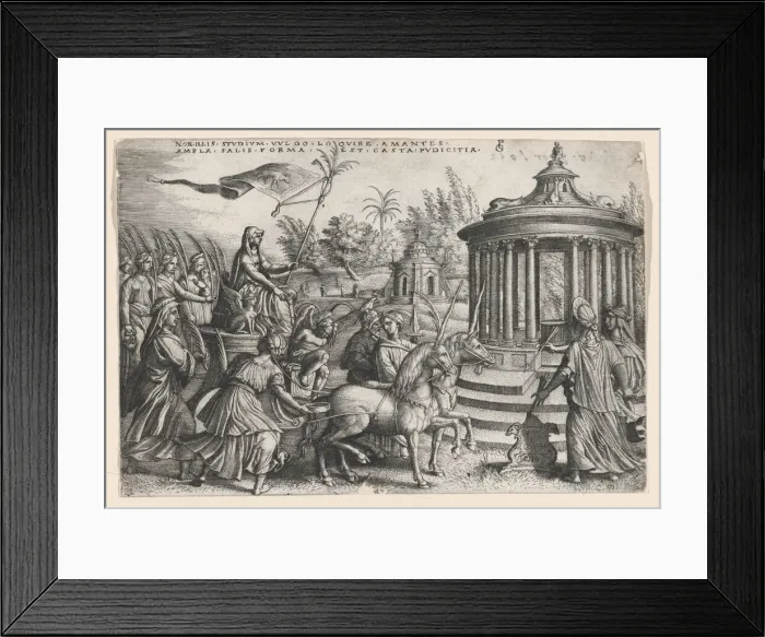 Framed Print : The Triumph of Chastity on Love, from the Triumphs of Petrarch. Creator: Georg Pencz Framed Print : The Triumph of Chastity on Love, from the Triumphs of Petrarch. Creator: Georg Pencz