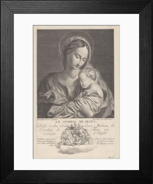Framed Print : Virgin and Child, with the Christ child sleeping in her arms (Le Someil de Jesus) Framed Print : Virgin and Child, with the Christ child sleeping in her arms (Le Someil de Jesus)