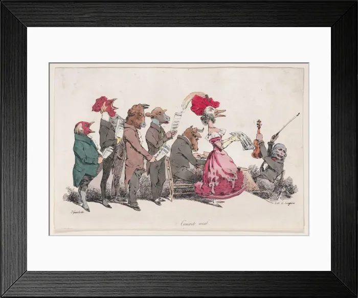 Framed Print : Vocal Concert from Metamorphoses of the Day, 1829. Creator: Pierre Langlumé Framed Print : Vocal Concert from Metamorphoses of the Day, 1829. Creator: Pierre Langlumé