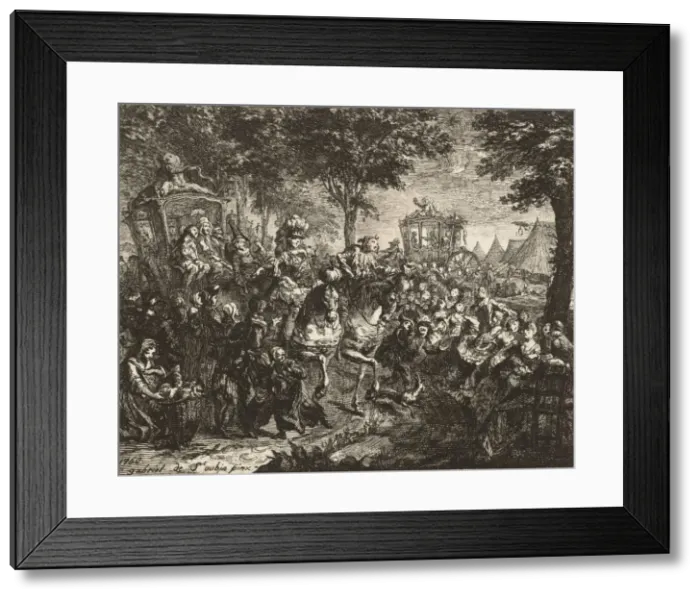 Framed Print : Vue de la Foire de Beson, 1750. Creator: Gabriel de Saint-Aubin Framed Print : Vue de la Foire de Beson, 1750. Creator: Gabriel de Saint-Aubin