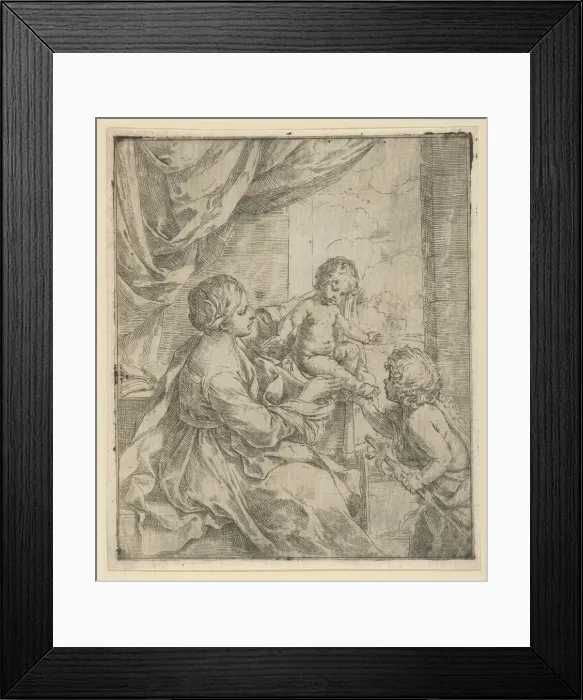 Framed Print : The Virgin and Child at a table with the young John the Baptist, ca. 1600-1640 Framed Print : The Virgin and Child at a table with the young John the Baptist, ca. 1600-1640