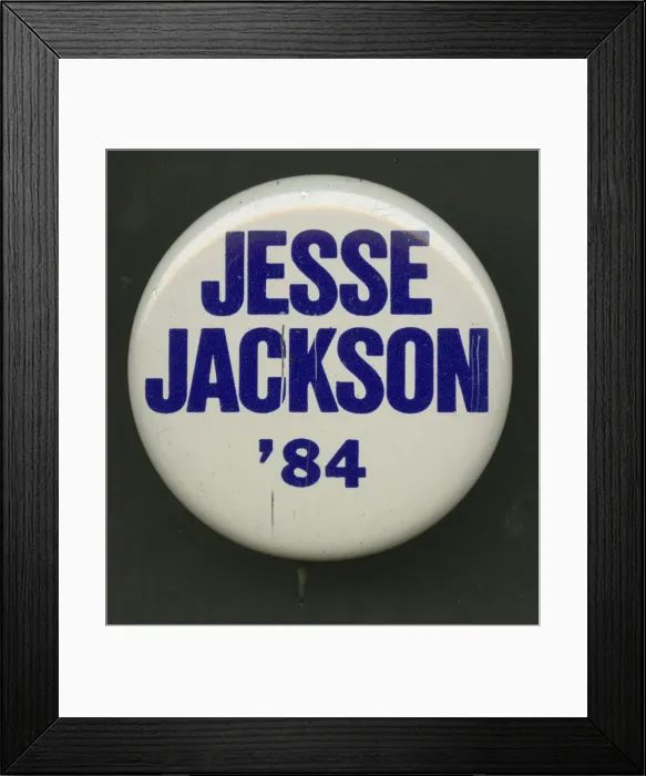Framed Print : Pinback button for Jesse Jacksons 1984 presidential campaign, 1984 Framed Print : Pinback button for Jesse Jacksons 1984 presidential campaign, 1984