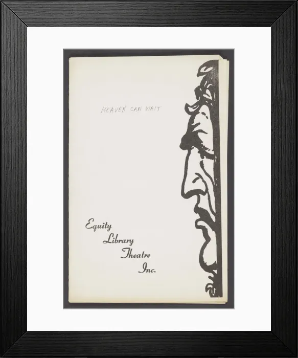 Framed Print : Theatre programme for Heaven Can Wait, 1957. Creator: Unknown Framed Print : Theatre programme for Heaven Can Wait, 1957. Creator: Unknown
