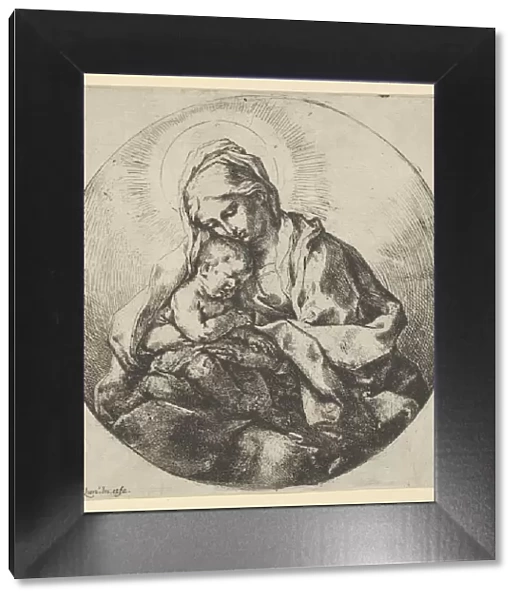 The Virgin holding the infant Christ with the fingers of her right hand hidden, a