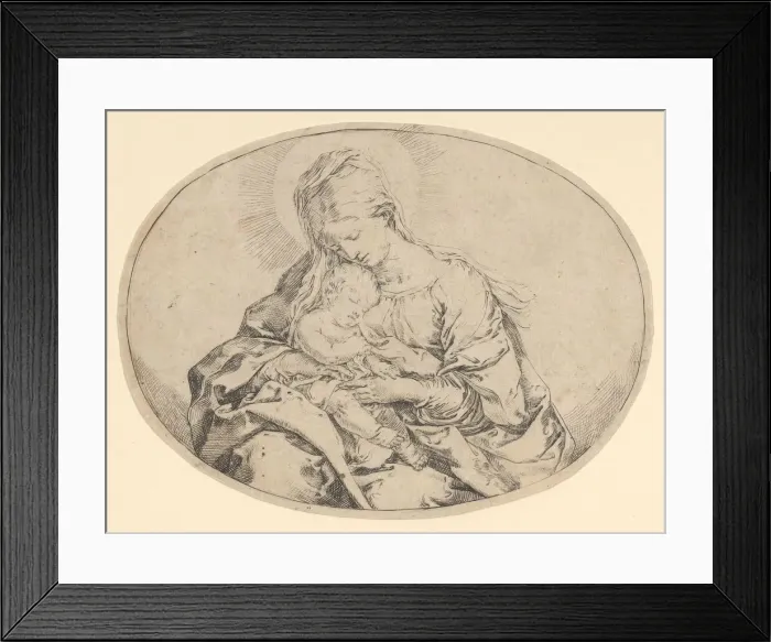 Framed Print : The Virgin holding the infant Christ, an oval composition, ca. 1600-1640 Framed Print : The Virgin holding the infant Christ, an oval composition, ca. 1600-1640