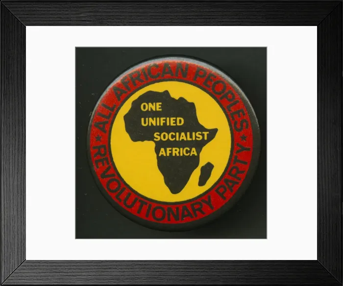 Framed Print : Pinback button promoting All-African Peoples Revolutionary Party, after 1958 Framed Print : Pinback button promoting All-African Peoples Revolutionary Party, after 1958