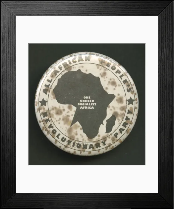 Framed Print : Pinback button promoting All-African Peoples Revolutionary Party, after 1958 Framed Print : Pinback button promoting All-African Peoples Revolutionary Party, after 1958