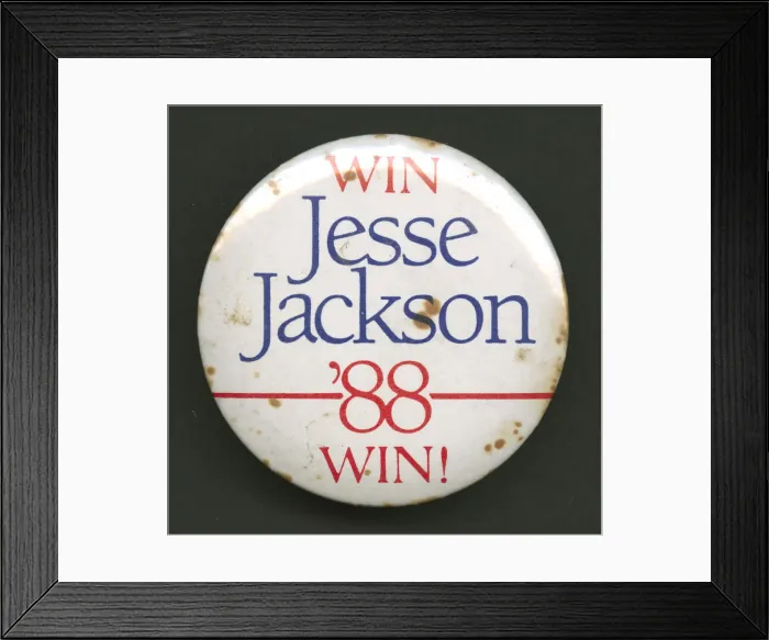 Framed Print : Pinback button for Jesse Jacksons 1988 presidential campaign, 1988 Framed Print : Pinback button for Jesse Jacksons 1988 presidential campaign, 1988