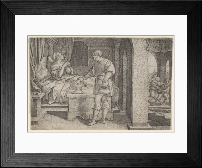 Framed Print : Tobiolus Makes a Propitiatory Sacrifice, from The Story of Tobias, 1543 Framed Print : Tobiolus Makes a Propitiatory Sacrifice, from The Story of Tobias, 1543