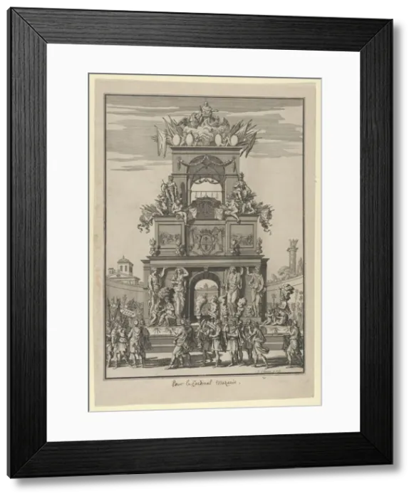 Framed Print : Triumphal arch erected in honor of Cardinal Mazarin after the Treaty of the Pyrenees Framed Print : Triumphal arch erected in honor of Cardinal Mazarin after the Treaty of the Pyrenees