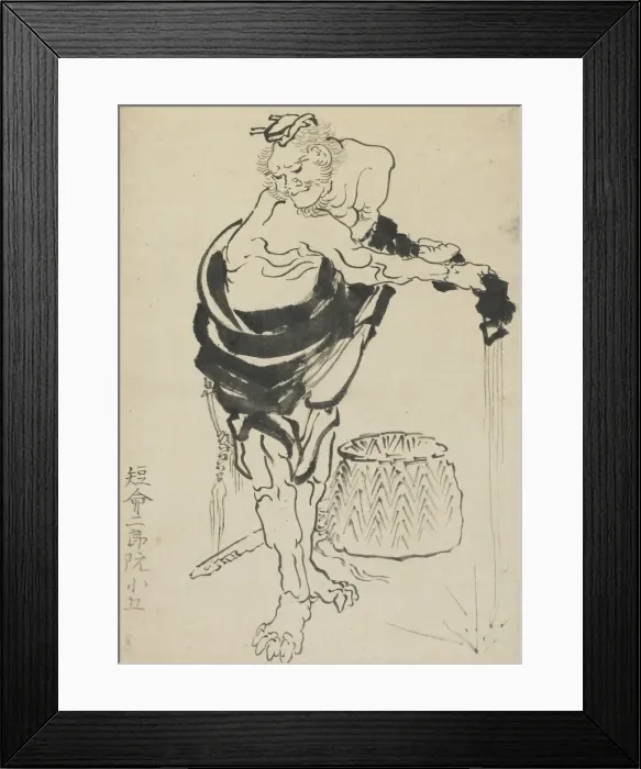 Framed Print : Man wringing out his robe, late 18th-early 19th century. Creator: Hokusai Framed Print : Man wringing out his robe, late 18th-early 19th century. Creator: Hokusai
