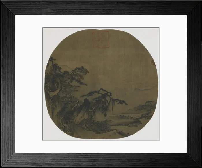 Framed Print : Landscape: pavilions on a mountain side; a stream below, Ming dynasty, 16th century Framed Print : Landscape: pavilions on a mountain side; a stream below, Ming dynasty, 16th century