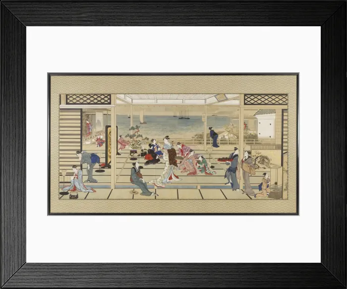 Framed Print : Moonlight Revelry at Dozo Sagami, Edo period, late 18th- early 19th century Framed Print : Moonlight Revelry at Dozo Sagami, Edo period, late 18th- early 19th century