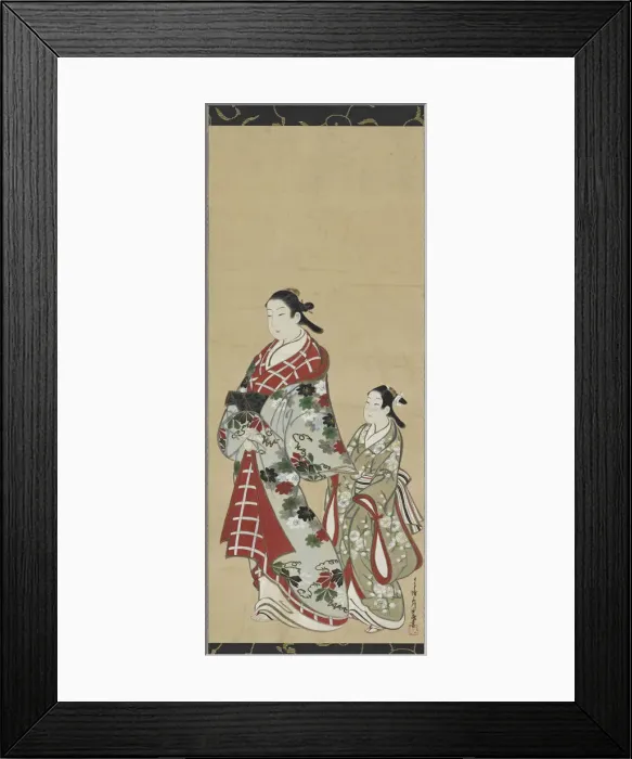 Framed Print : Yujo and her understudy (kamuro), Edo period, 1615-1868. Creator: Miyagawa Choki Framed Print : Yujo and her understudy (kamuro), Edo period, 1615-1868. Creator: Miyagawa Choki