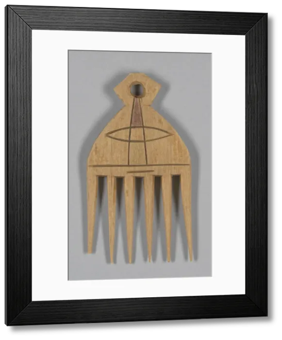 Framed Print : Wood hair comb from Ghana, 1950s. Creator: Unknown Framed Print : Wood hair comb from Ghana, 1950s. Creator: Unknown
