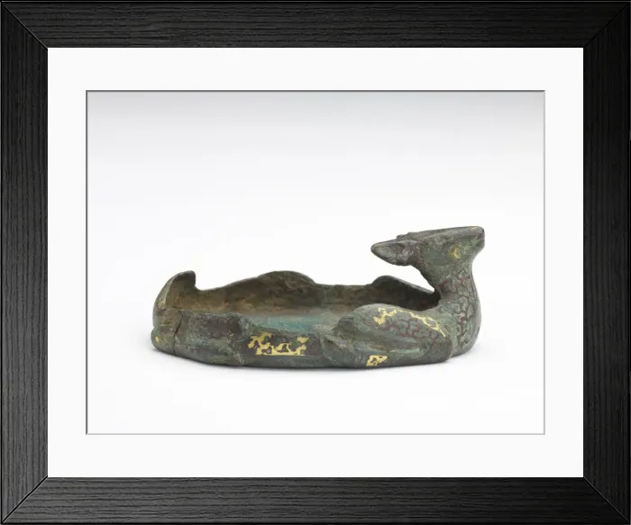 Framed Print : Deer-shaped ornament (fragment), Han dynasty, 206 BCE-220 CE. Creator: Unknown Framed Print : Deer-shaped ornament (fragment), Han dynasty, 206 BCE-220 CE. Creator: Unknown