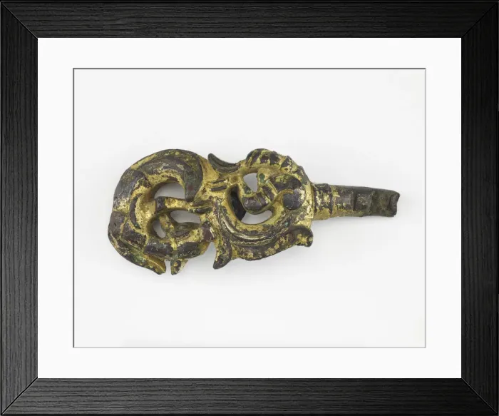 Framed Print : Garment hook (daigou), fragment, Han dynasty, 206 BCE-220 CE. Creator: Unknown Framed Print : Garment hook (daigou), fragment, Han dynasty, 206 BCE-220 CE. Creator: Unknown