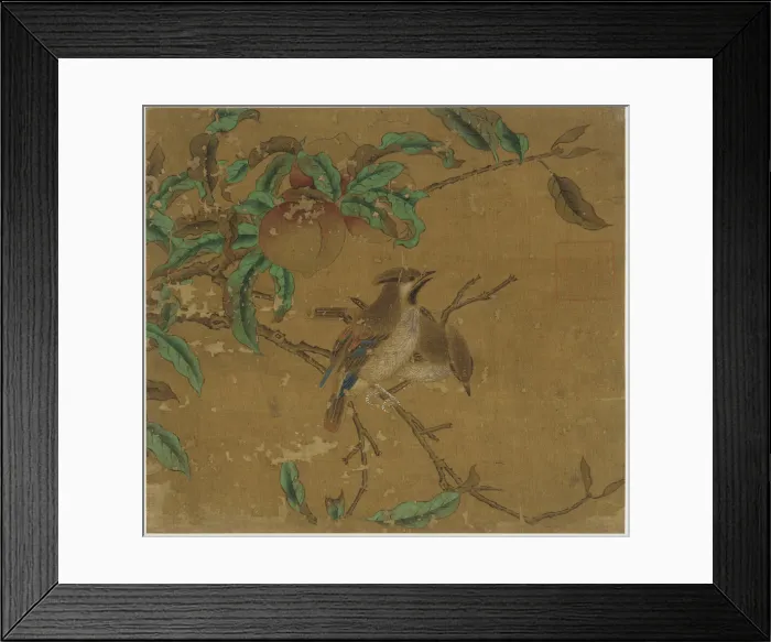 Framed Print : Birds and peaches, Ming dynasty, 1368-1644. Creator: Unknown Framed Print : Birds and peaches, Ming dynasty, 1368-1644. Creator: Unknown
