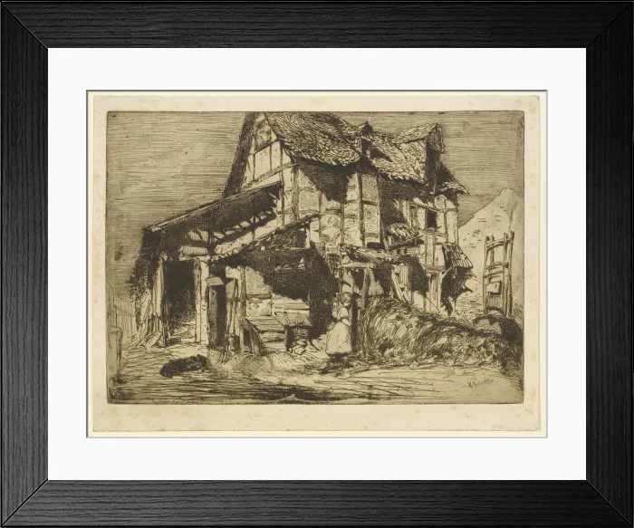 Framed Print : The Unsafe Tenement, 1858. Creator: James Abbott McNeill Whistler Framed Print : The Unsafe Tenement, 1858. Creator: James Abbott McNeill Whistler