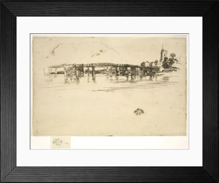 Framed Print : Little Putney Bridge, 1879. Creator: James Abbott McNeill Whistler Framed Print : Little Putney Bridge, 1879. Creator: James Abbott McNeill Whistler