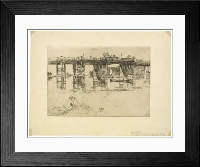Framed Print : Old Putney Bridge, 1879. Creator: James Abbott McNeill Whistler Framed Print : Old Putney Bridge, 1879. Creator: James Abbott McNeill Whistler