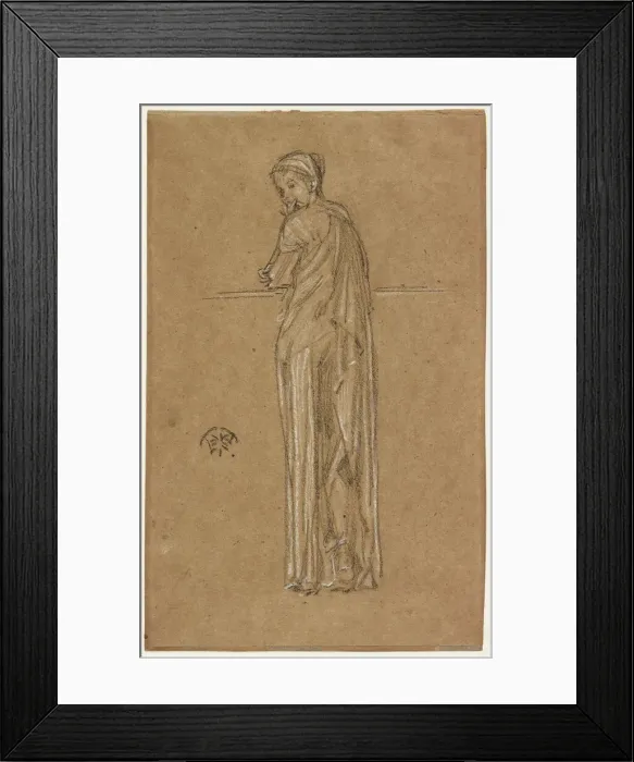 Framed Print : Draped Figure Standing, 1870-1873. Creator: James Abbott McNeill Whistler Framed Print : Draped Figure Standing, 1870-1873. Creator: James Abbott McNeill Whistler