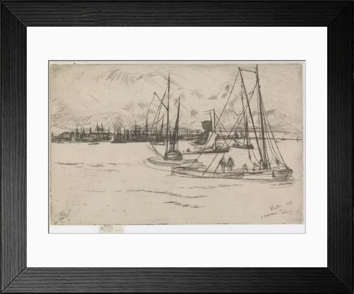 Framed Print : Amsterdam, from the Tolhuis, 1863. Creator: James Abbott McNeill Whistler Framed Print : Amsterdam, from the Tolhuis, 1863. Creator: James Abbott McNeill Whistler