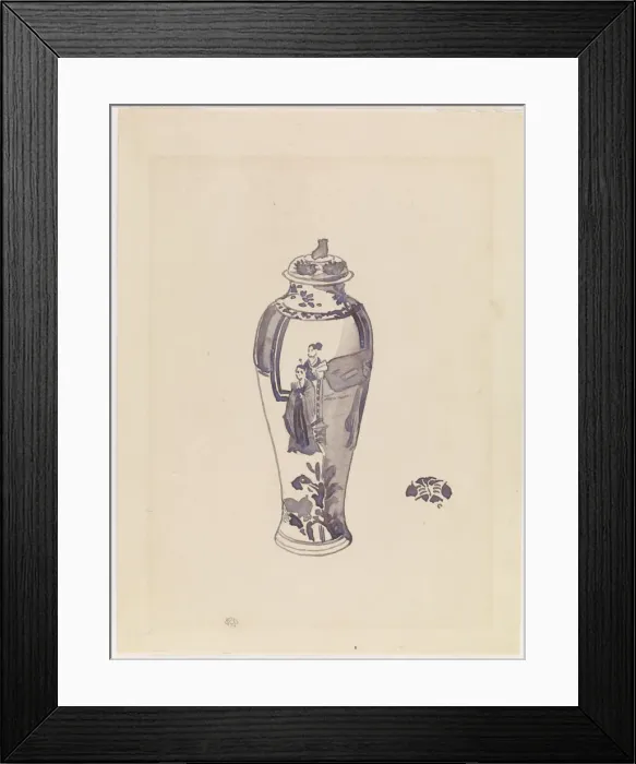 Framed Print : Vase with slightly bulging body, 1876-1878. Creator: James Abbott McNeill Whistler Framed Print : Vase with slightly bulging body, 1876-1878. Creator: James Abbott McNeill Whistler
