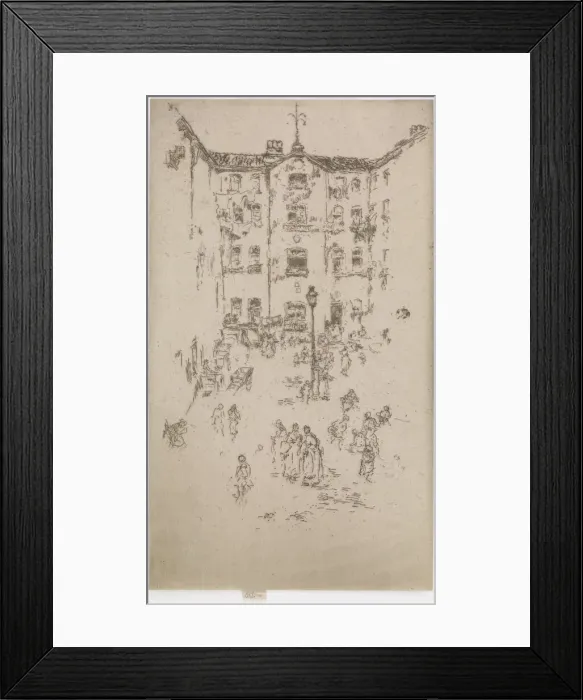 Framed Print : The Courtyard, Brussels, 1887. Creator: James Abbott McNeill Whistler Framed Print : The Courtyard, Brussels, 1887. Creator: James Abbott McNeill Whistler