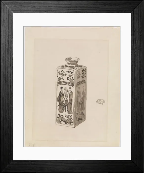 Framed Print : Square Canister with Long Neck, 1878. Creator: James Abbott McNeill Whistler Framed Print : Square Canister with Long Neck, 1878. Creator: James Abbott McNeill Whistler