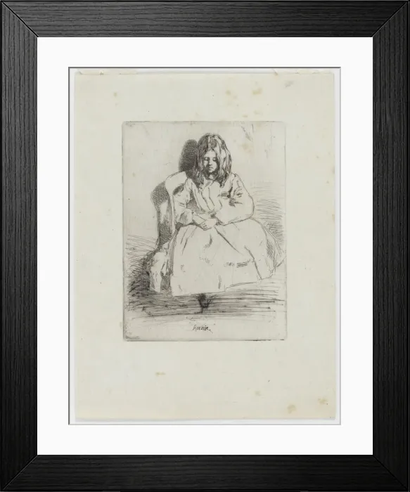 Framed Print : Annie, Seated, 1858. Creator: James Abbott McNeill Whistler