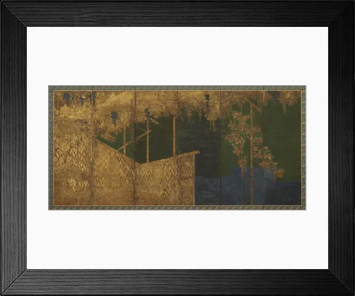 Framed Print : Fruiting grapevines on a bamboo trellis, Momoyama period, late 16th century Framed Print : Fruiting grapevines on a bamboo trellis, Momoyama period, late 16th century
