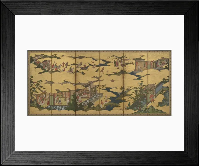 Framed Print : Scenes from the life of the Ming Huang Emperor and Yang Guifei, Momoyama period Framed Print : Scenes from the life of the Ming Huang Emperor and Yang Guifei, Momoyama period