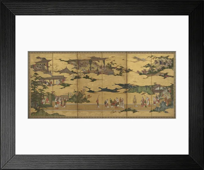 Framed Print : Scenes from the life of the Ming Huang Emperor and Yang Guifei, Momoyama period Framed Print : Scenes from the life of the Ming Huang Emperor and Yang Guifei, Momoyama period
