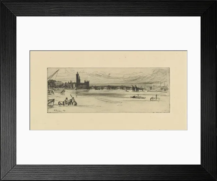 Framed Print : Old Westminster Bridge, 1859. Creator: James Abbott McNeill Whistler Framed Print : Old Westminster Bridge, 1859. Creator: James Abbott McNeill Whistler
