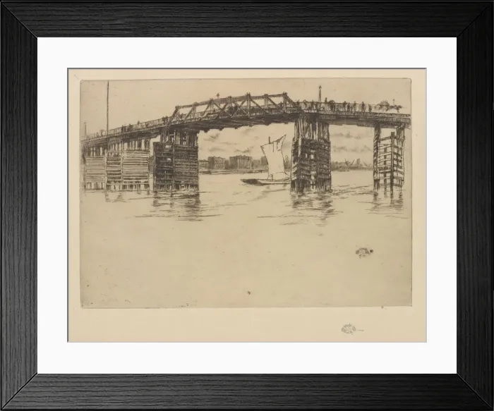 Framed Print : Old Battersea Bridge, 1879. Creator: James Abbott McNeill Whistler Framed Print : Old Battersea Bridge, 1879. Creator: James Abbott McNeill Whistler