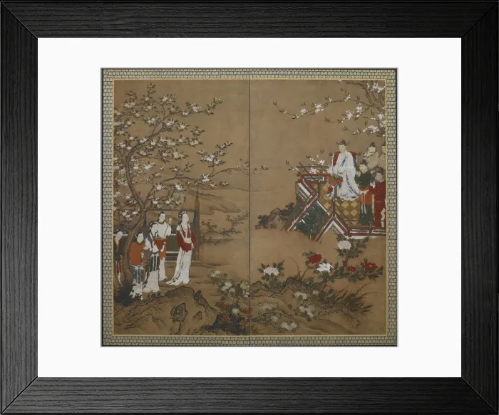 Framed Print : The Chinese emperor Ming Huang and Yang Kuei-fei, Edo period, early 17th century Framed Print : The Chinese emperor Ming Huang and Yang Kuei-fei, Edo period, early 17th century