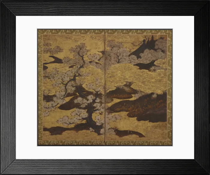 Framed Print : Blossoming cherry trees, Edo period, ca. 1580-1635. Creator: Kano Sanraku Framed Print : Blossoming cherry trees, Edo period, ca. 1580-1635. Creator: Kano Sanraku