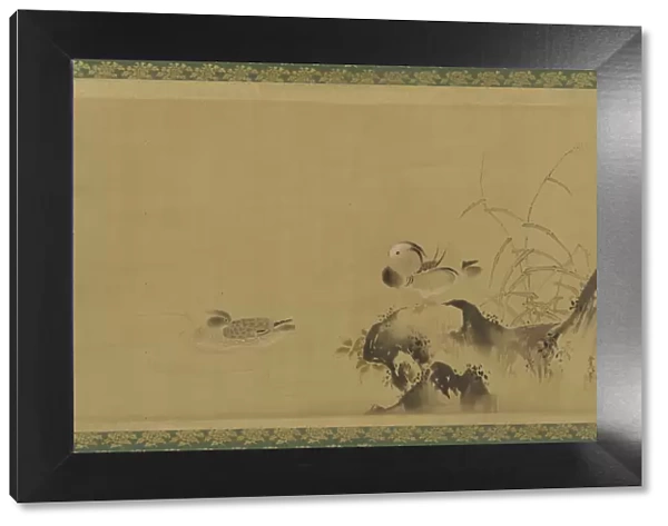 Mandarin ducks in a landscape, Edo period, mid 17th-early 18th century. Creator: Kano Yoboku Tsunenobu