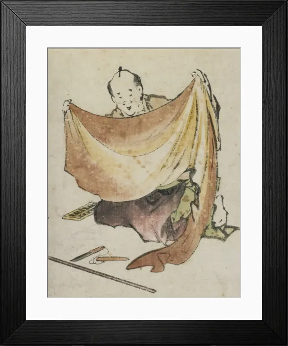 Framed Print : A Cloth Merchant, late 18th-early 19th century. Creator: Hokusai Framed Print : A Cloth Merchant, late 18th-early 19th century. Creator: Hokusai