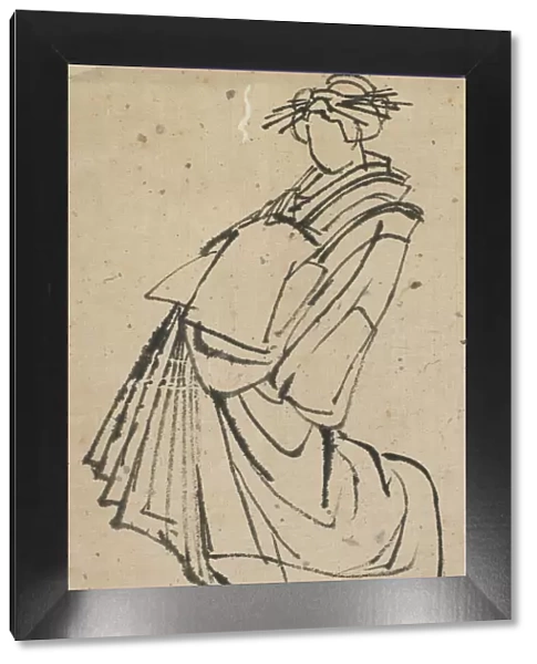 Sketch of a courtesan, late 18th-early 19th century. Creator: Hokusai