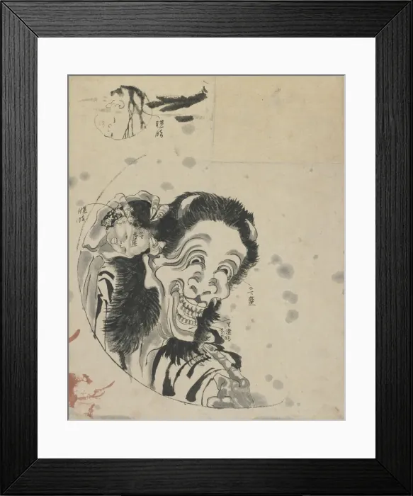 Framed Print : A Spirit from the Hyaku Monogatari, late 18th-early 19th century. Creator: Hokusai Framed Print : A Spirit from the Hyaku Monogatari, late 18th-early 19th century. Creator: Hokusai