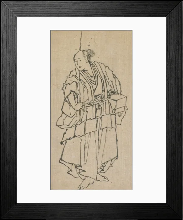 Framed Print : Standing figure of a man, late 18th-early 19th century. Creator: Hokusai Framed Print : Standing figure of a man, late 18th-early 19th century. Creator: Hokusai