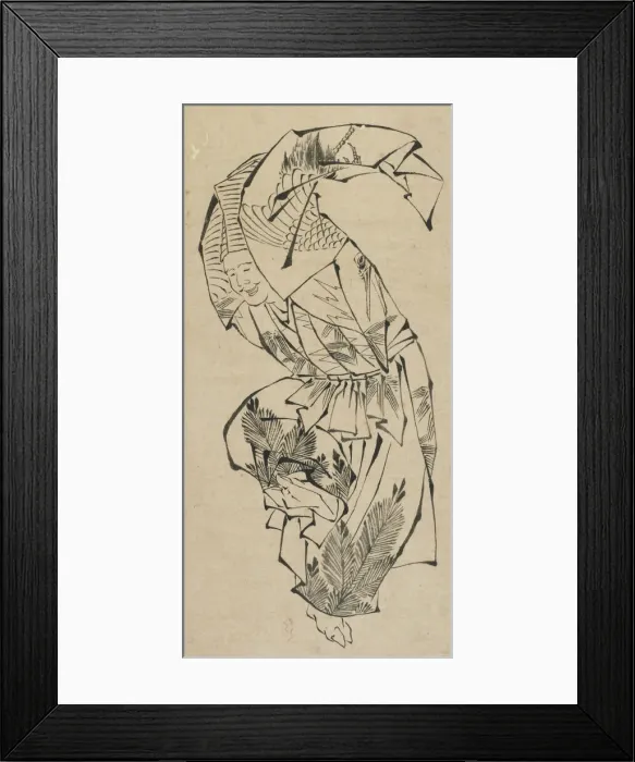Framed Print : Male dancer, Manzai, late 18th-early 19th century. Creator: Hokusai Framed Print : Male dancer, Manzai, late 18th-early 19th century. Creator: Hokusai