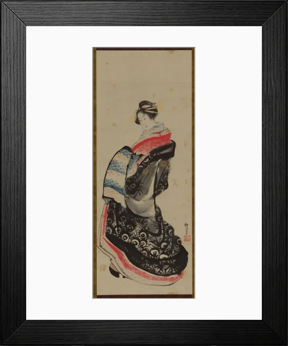 Framed Print : A courtesan standing, late 18th-early 19th century. Creator: Hokusai Framed Print : A courtesan standing, late 18th-early 19th century. Creator: Hokusai